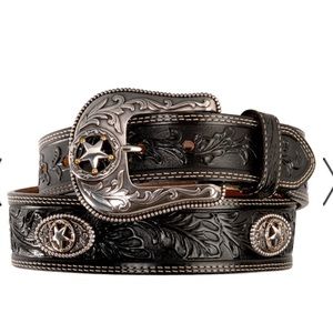 *Authentic* JUSTIN RANCH STAR CONCHO LADIES LEATHER BELT - Size 32